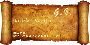 Galló Verita névjegykártya